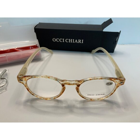 Occi Chiari +1.0 Strength Tortoise Shell Reading Glasses With Case & Accessories - Picture 8 of 10